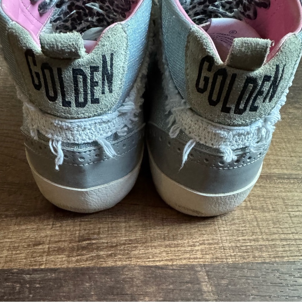 Golden Goose Mid Star Canvas Wing-Tip Sneakers in Light Blue/Gray 38 - Picture 7 of 13